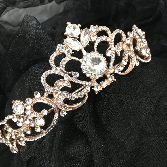 Tiara Rose Gold CZ Crystals Tiara  Crown main image 7